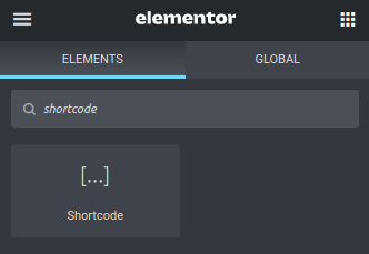 Fichier:Widget Elementor qui permet d'insérer un shortcode.png